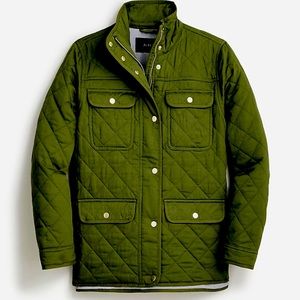J-Crew Green quilted downtown field jacket women’s size xxs